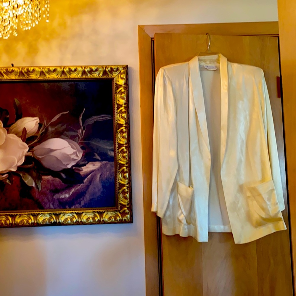 Cream color satin  type blazer